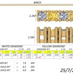Yellow and white Ovel Bracelet