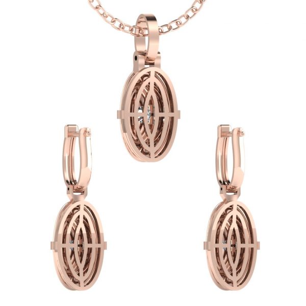 Earring and Pendant set with Marquise Center Diamond - Image 11