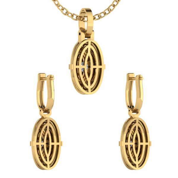Earring and Pendant set with Marquise Center Diamond - Image 6