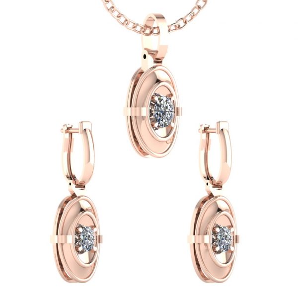 Earring and Pendant set with Marquise Center Diamond - Image 8