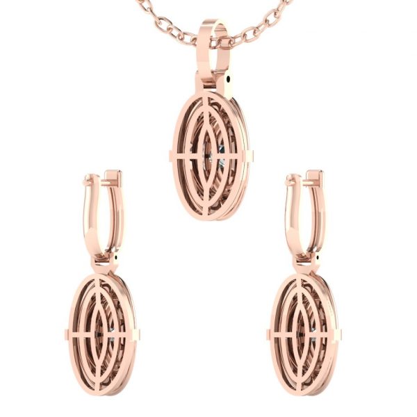 Earring and Pendant set with Marquise Center Diamond - Image 10